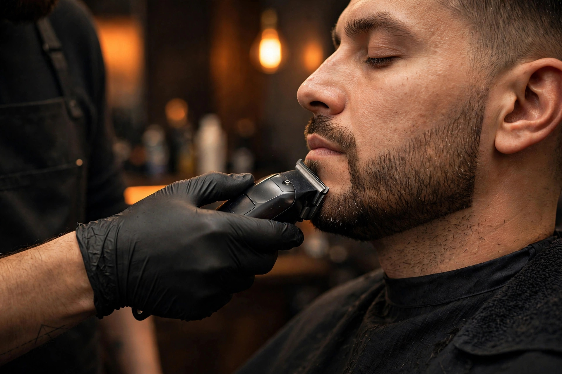 Detailed beard trim at Cuñao Barber, Brooklyn